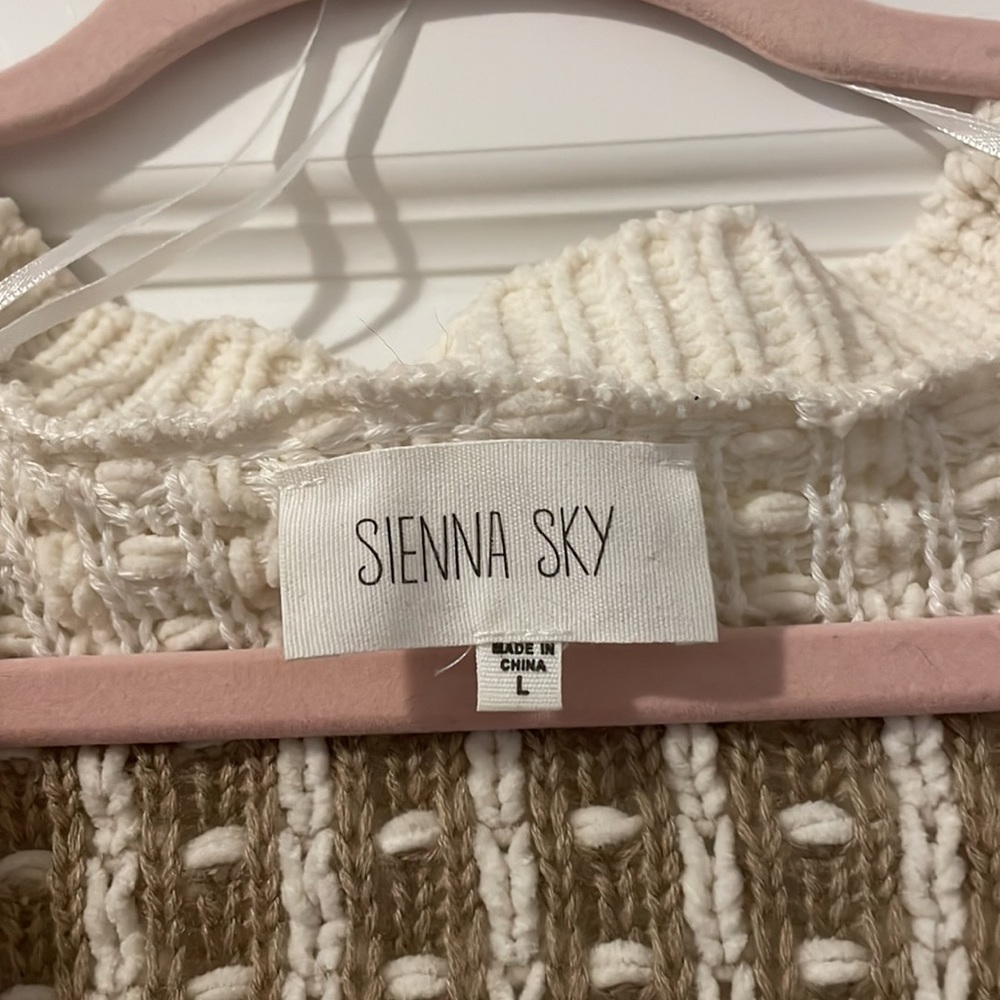 Sienna Sky cream and brown cardigan - Picture 4 of 6